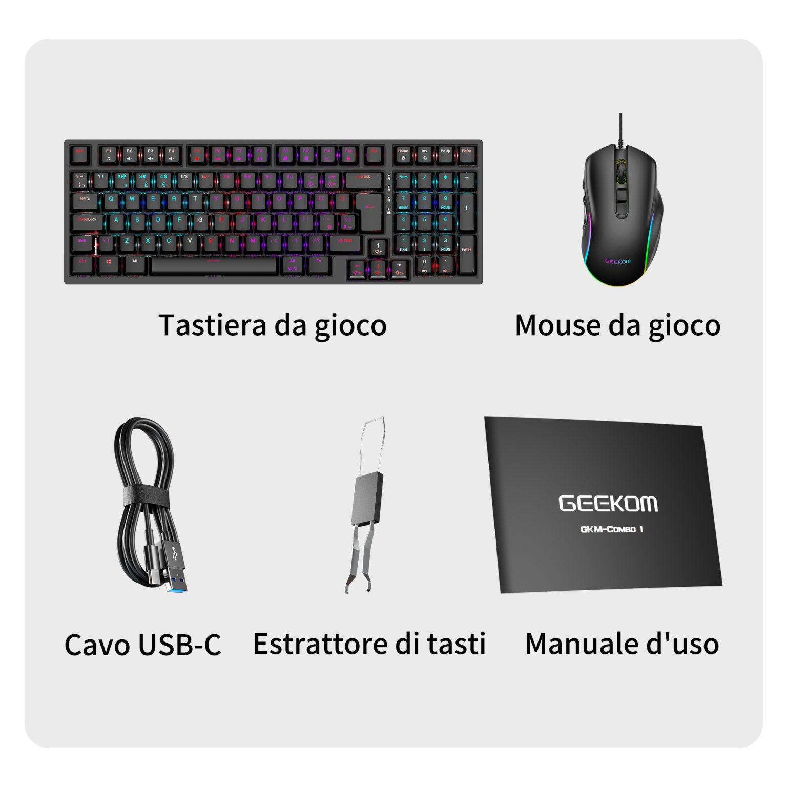 GEEKOM Kit di Tastiera e Mouse Meccanici