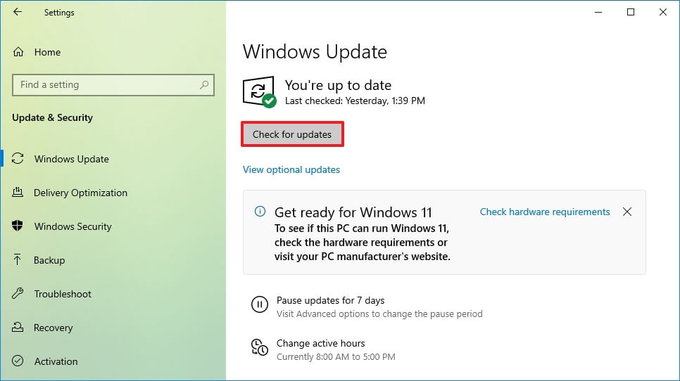 Aggiornare da Windows 10 a Windows 11
