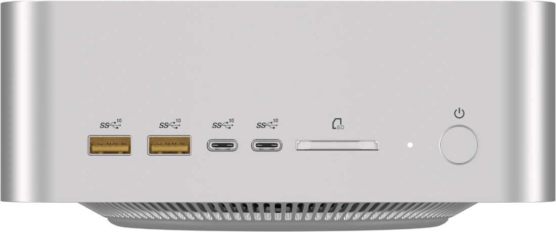 Vista delle porte frontali, compresa USB Type-C