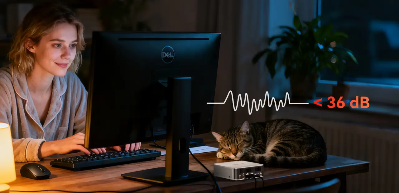 Sistema IceBlast 2.0 del mini PC crea un ambiente silenzioso inferiore a 36 dB