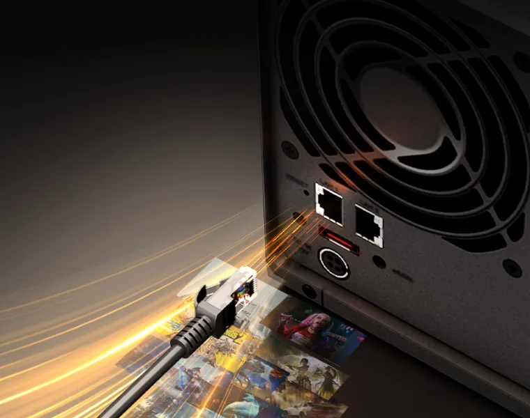 Supporta doppia porta di rete 2,5 Gbps