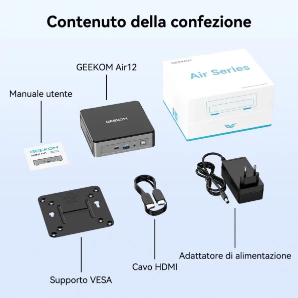 GEEKOM Air12 2026 Edition Mini PC con Intel® Pentium® Gold 7505