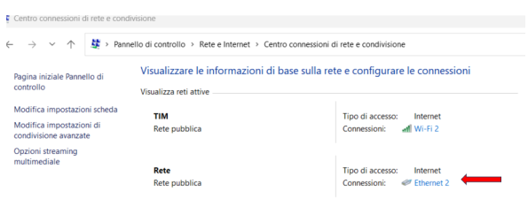 Come Windows riconosce la connessione tethering USB