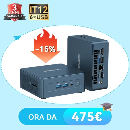 GEEKOM IT12 Mini PC con Intel® Core™ i5-12450H/U5-125U
