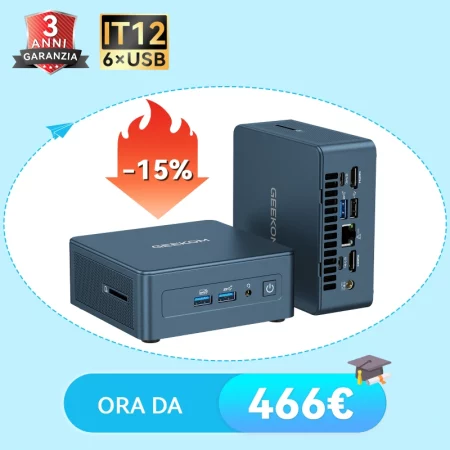GEEKOM IT12 Mini PC con Intel® Core™ i5-12450H/U5-125U