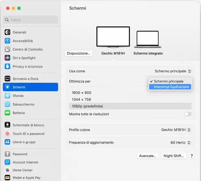 collegare due monitor su Mac