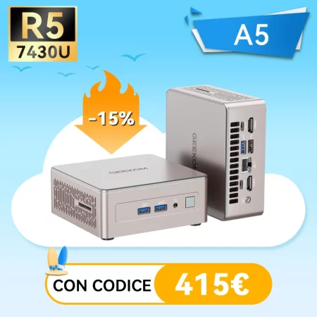 GEEKOM A5 Mini PC con AMD Ryzen™ 5 7430U