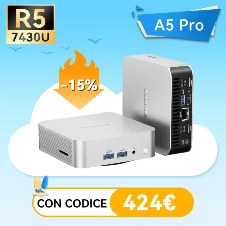 GEEKOM A5 Pro Mini PC con AMD Ryzen™ 5 7430U