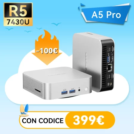 GEEKOM A5 Pro Mini PC con AMD Ryzen™ 5 7430U