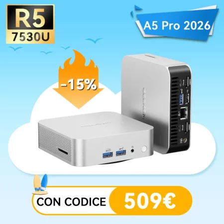 ✨GEEKOM A5 Pro 2026 Edition Mini PC con AMD Ryzen™ 5 7530U