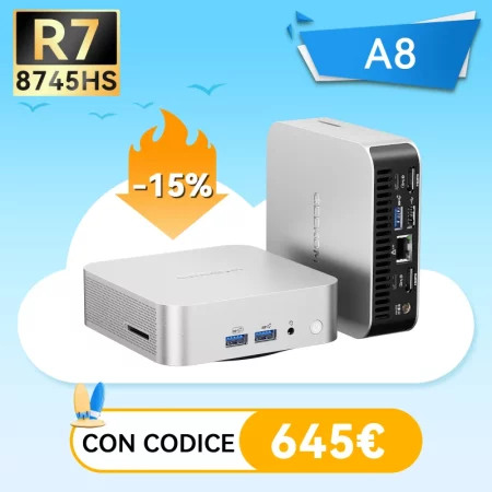 GEEKOM A8 Mini PC con AMD Ryzen™ 7-8745HS