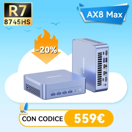 GEEKOM AX8 Max Mini PC con AMD Ryzen™ 7-8745HS