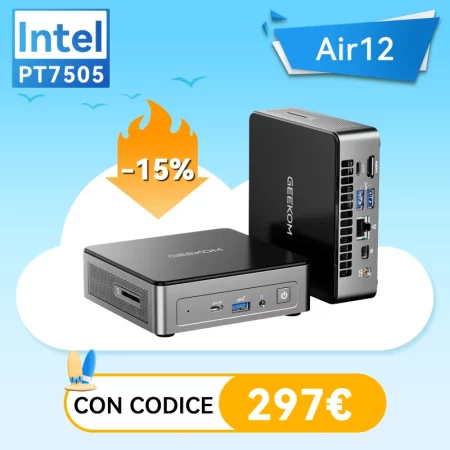 GEEKOM Air12 2026 Edition Mini PC con Intel® Pentium® Gold 7505