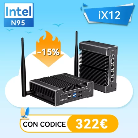 GEEKOM iX12 Mini PC fanless con processore Intel® N95
